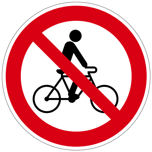 Interdit aux bicyclettes - P160 - étiquettes et panneaux d'interdiction et de restriction