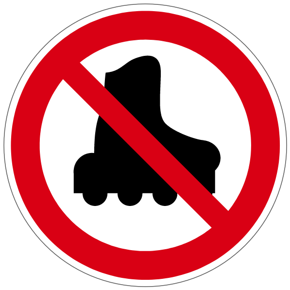 Rollers interdits - P162 - étiquettes et panneaux d'interdiction et de restriction
