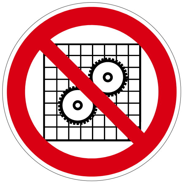 Interdit aux grilles de protection - P165 - étiquettes et panneaux d'interdiction et de restriction