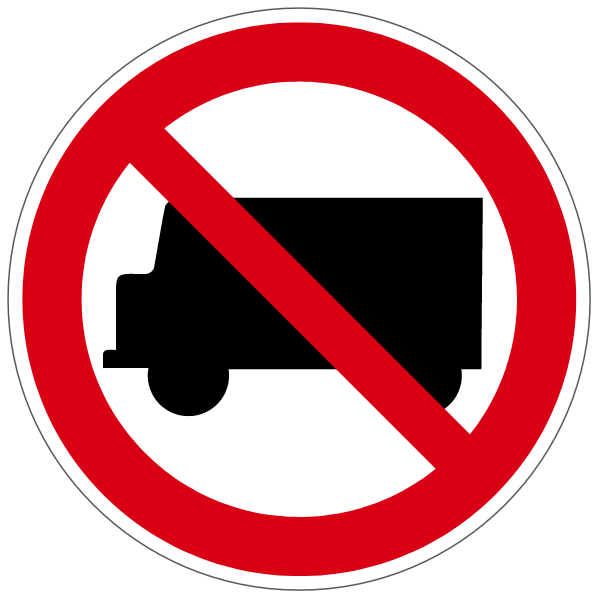 Interdit aux poids lourds - P196 - étiquettes et panneaux d'interdiction et de restriction