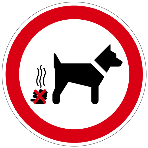 Déjections canines interdites - P201 - étiquettes et panneaux d'interdiction et de restriction