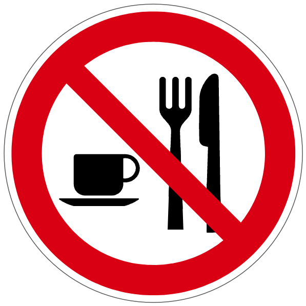 Interdiction de manger - P208 - étiquettes et panneaux d'interdiction et de restriction