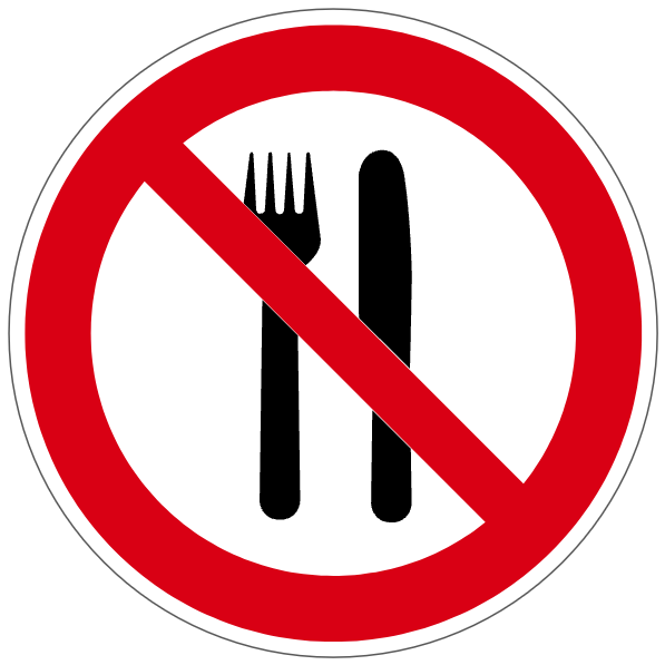 Interdiction de manger - P212 - étiquettes et panneaux d'interdiction et de restriction