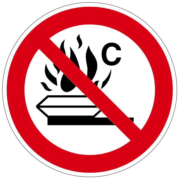 Feu de gaz interdit - P216 - étiquettes et panneaux d'interdiction et de restriction