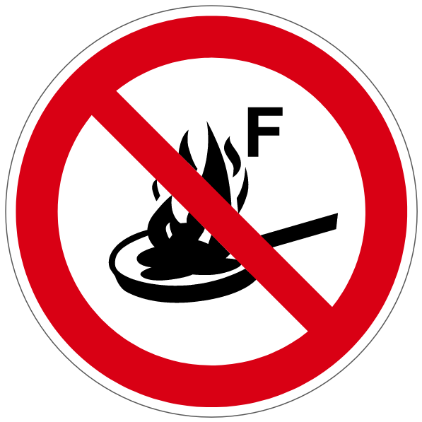 Feu d'huiles interdit - P218 - étiquettes et panneaux d'interdiction et de restriction