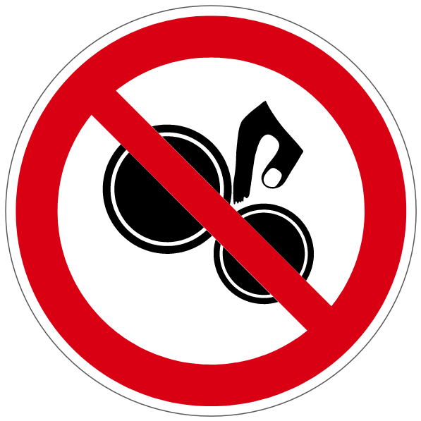 Ne pas toucher les rouleaux - P221 - étiquettes et panneaux d'interdiction et de restriction