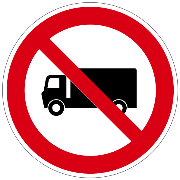 Interdiction aux poids lourds - P224 - étiquettes et panneaux d'interdiction et de restriction