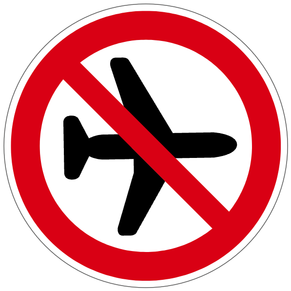 Interdit aux avions - P227 - étiquettes et panneaux d'interdiction et de restriction