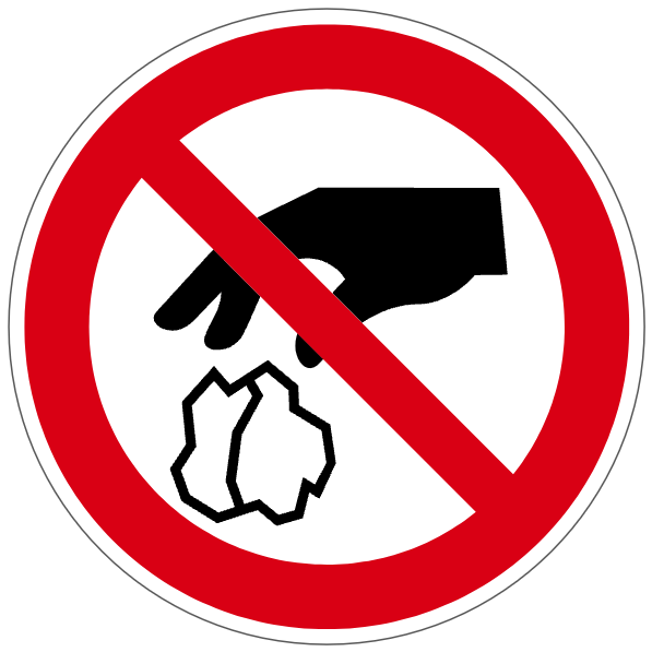 Interdiction de jeter des déchets - P243 - étiquettes et panneaux d'interdiction et de restriction