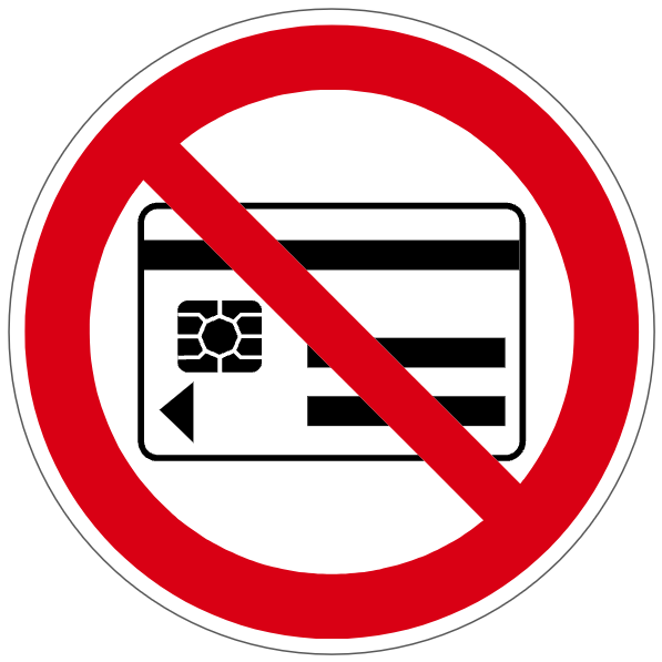 Défense d'utiliser des cartes magnétiques - P249 - étiquettes et panneaux d'interdiction et de restriction