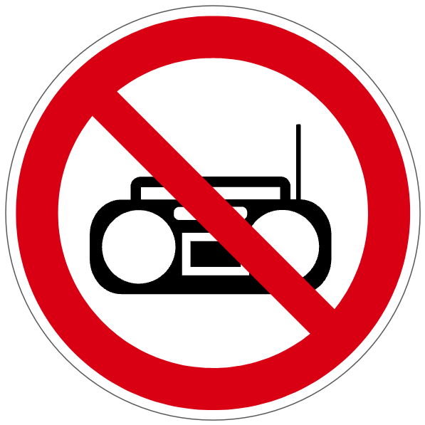 Radios interdites - P253 - étiquettes et panneaux d'interdiction et de restriction