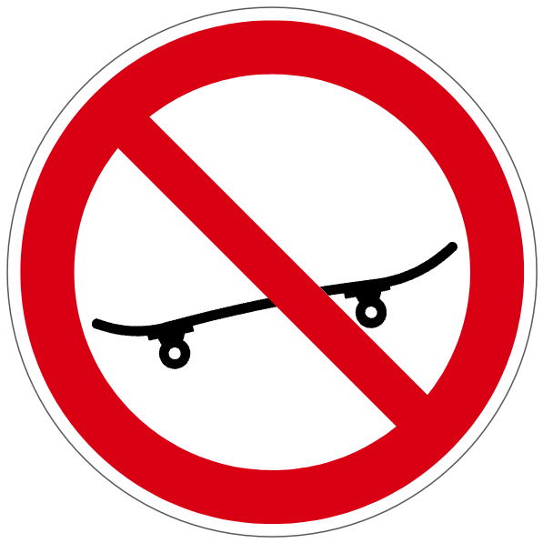 Skateboards interdits - P256 - étiquettes et panneaux d'interdiction et de restriction
