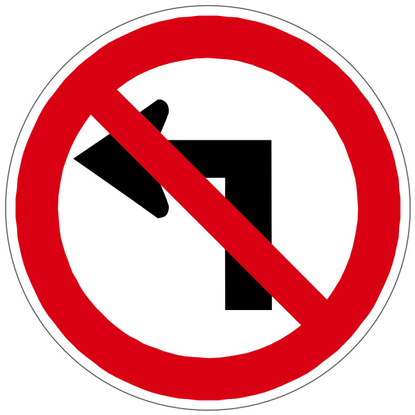 Défense de tourner gauche - P276 - étiquettes et panneaux d'interdiction et de restriction