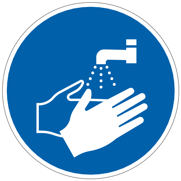 Lavage des mains obligatoire  - M011 - ISO 7010 - étiquettes et panneaux d'obligation et de consigne