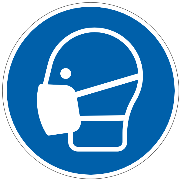 Masque obligatoire  - M016 - ISO 7010 - étiquettes et panneaux d'obligation et de consigne