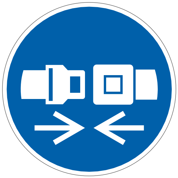 Attache de la ceinture de sécurité obligatoire  - M020 - ISO 7010 - étiquettes et panneaux d'obligation et de consigne