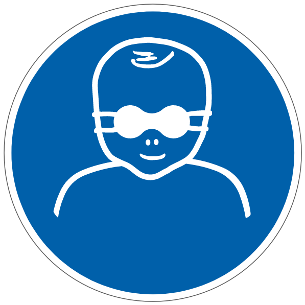 Protection opaque des yeux obligatoire pour les enfants en bas âge  - M025 - ISO 7010 - étiquettes et panneaux d'obligation et de consigne