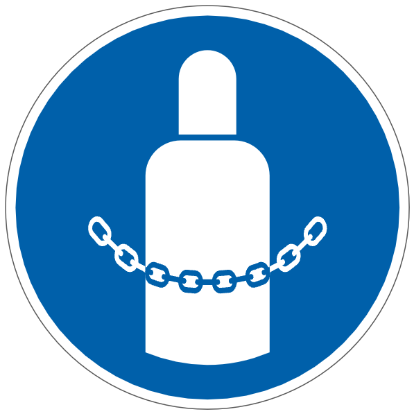 Securiser les bouteilles de gaz - M046 - ISO 7010 - étiquettes et panneaux d'obligation et de consigne