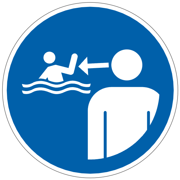 Surveiller les enfants en environnement aquatique - M054 - ISO 7010 - étiquettes et panneaux d'obligation et de consigne
