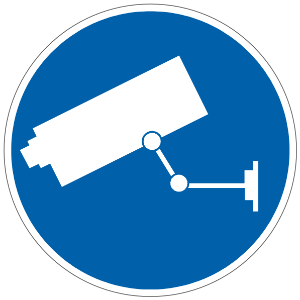 Surveillance vidéo  - M173 - étiquettes et panneaux d'obligation et de consigne
