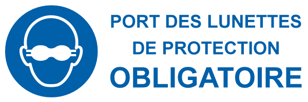 Port des lunettes de protection obligatoire - M500 - étiquettes et panneaux d'obligation et de consigne - picto et texte paysage