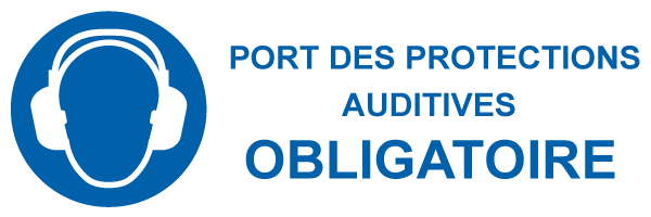 Port de protections auditives obligatoire - M502 - étiquettes et panneaux d'obligation et de consigne - picto et texte paysage