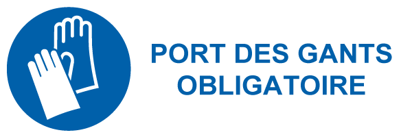 Port des gants obligatoire - M505 - étiquettes et panneaux d'obligation et de consigne - picto et texte paysage