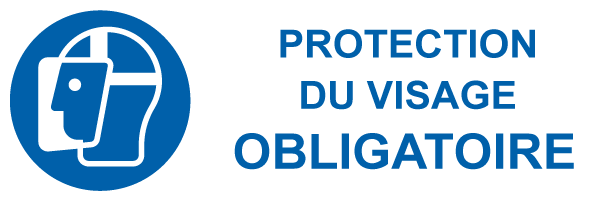 Protection du visage obligatoire - M507 - étiquettes et panneaux d'obligation et de consigne - picto et texte paysage