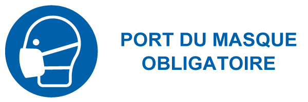 Port du masque obligatoire - M510 - étiquettes et panneaux d'obligation et de consigne - picto et texte paysage