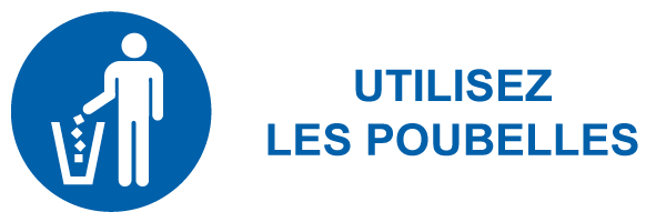 Utilisez les poubelles - M511 - étiquettes et panneaux d'obligation et de consigne - picto et texte paysage