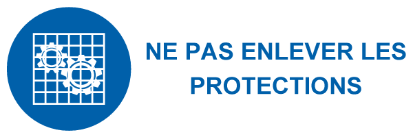 Ne pas enlever les protections - M515 - étiquettes et panneaux d'obligation et de consigne - picto et texte paysage