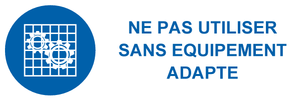 Ne pas utiliser sans équipement adapté - M516 - étiquettes et panneaux d'obligation et de consigne - picto et texte paysage