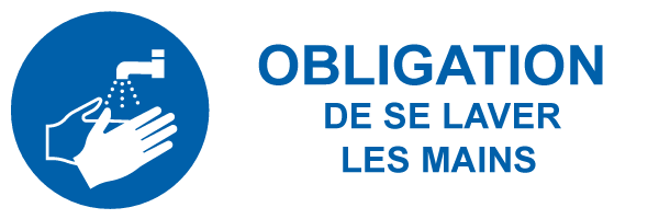 Obligation de se laver les mains - M527 - étiquettes et panneaux d'obligation et de consigne - picto et texte paysage