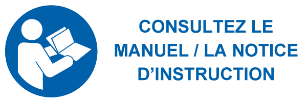 Consultez le manuel / la notice d'instruction - M533 - étiquettes et panneaux d'obligation et de consigne - picto et texte paysage