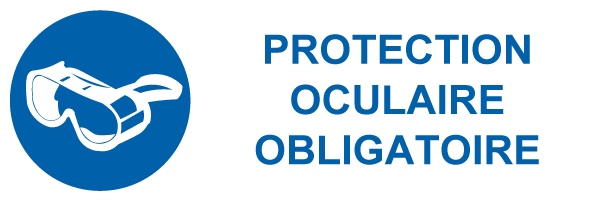 Protection oculaire obligatoire - M544 - étiquettes et panneaux d'obligation et de consigne - picto et texte paysage