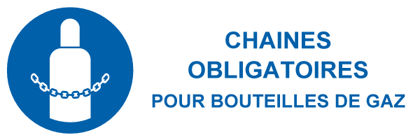 Chaînes obligatoires pour bouteilles de gaz - M546 - étiquettes et panneaux d'obligation et de consigne - picto et texte paysage