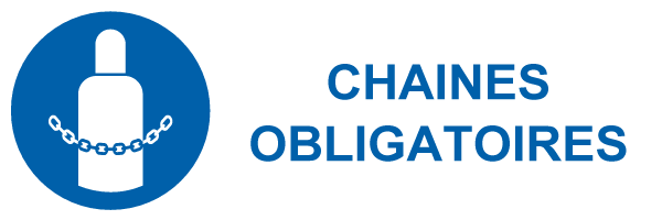 Chaînes obligatoires - M547 - étiquettes et panneaux d'obligation et de consigne - picto et texte paysage