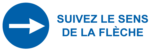 Suivez le sens de la flèche - M552 - étiquettes et panneaux d'obligation et de consigne - picto et texte paysage