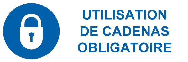 Utilisation de cadenas obligatoire - M553 - étiquettes et panneaux d'obligation et de consigne - picto et texte paysage