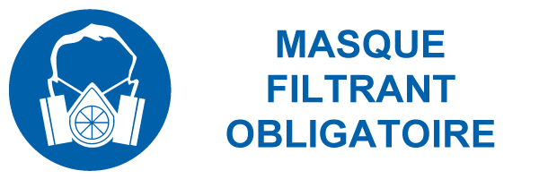 Masque filtrant obligatoire - M555 - étiquettes et panneaux d'obligation et de consigne - picto et texte paysage