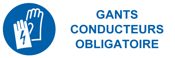 Gants conducteurs obligatoires - M557 - étiquettes et panneaux d'obligation et de consigne - picto et texte paysage