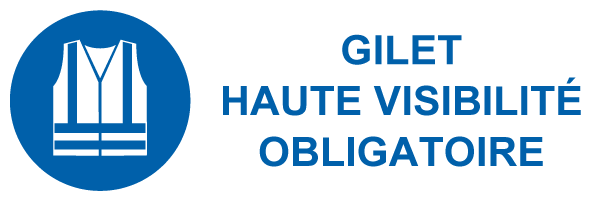 Gilet haute visibilité obligatoire - M559 - étiquettes et panneaux d'obligation et de consigne - picto et texte paysage