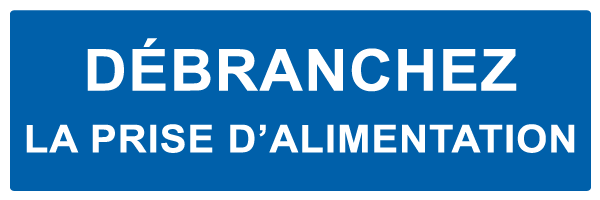 Débranchez la prise d'alimentation - M664 - étiquettes et panneaux d'obligation et de consigne - texte paysage