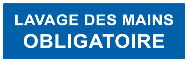 Lavage des mains obligatoire - M672 - étiquettes et panneaux d'obligation et de consigne - texte paysage