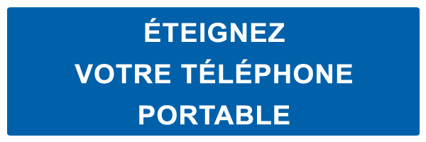 Eteignez votre téléphone portable - M682 - étiquettes et panneaux d'obligation et de consigne - texte paysage