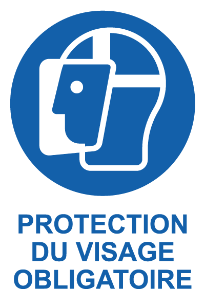 Protection du visage obligatoire - M807 - étiquettes et panneaux d'obligation et de consigne - picto et texte portrait