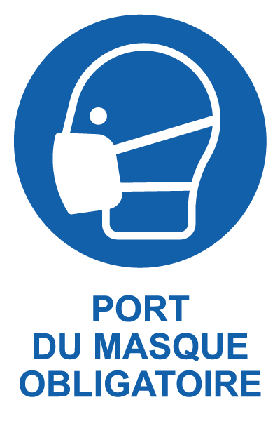 Port du masque obligatoire - M810 - étiquettes et panneaux d'obligation et de consigne - picto et texte portrait