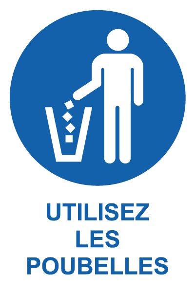 Utilisez les poubelles - M811 - étiquettes et panneaux d'obligation et de consigne - picto et texte portrait