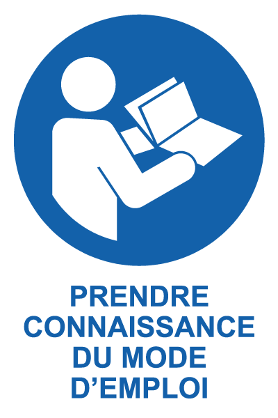 Prendre connaisance du mode d'emploi - M812 - étiquettes et panneaux d'obligation et de consigne - picto et texte portrait