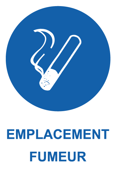 Emplacement fumeur - M825 - étiquettes et panneaux d'obligation et de consigne - picto et texte portrait